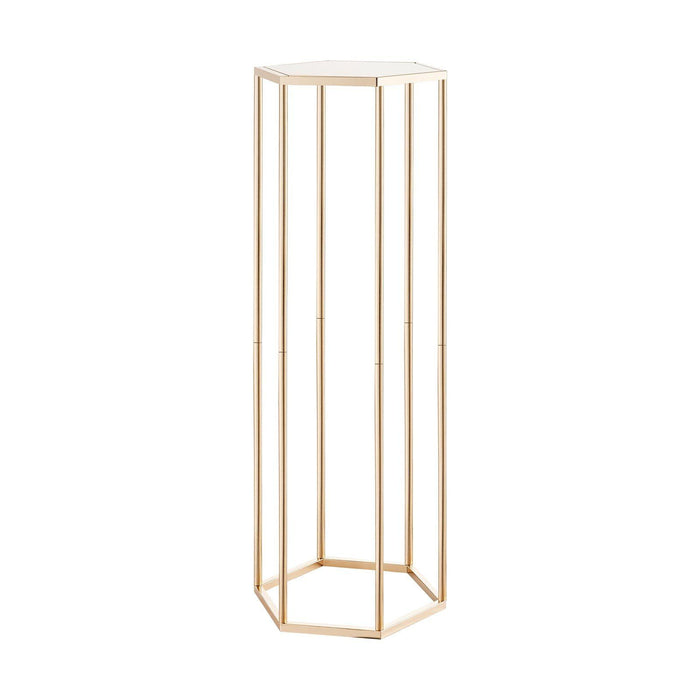 Wedding Flower Stand, 10PCS 80cm Column Flower Stand, Floral Stands with Acrylic Laminate, Hexagonal Cubic Floral Display Rack for Wedding, Party, Birthday, Home, Gold Centerpiece Stands