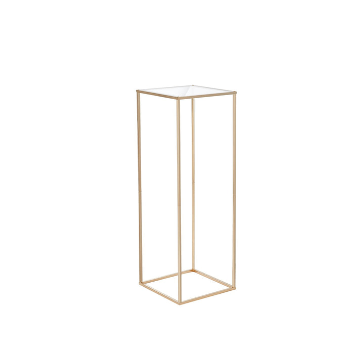VEVOR 10PCS 31.5inch/80cm High Wedding Flower Stand, With Acrylic Laminate,Metal Vase Column Geometric Centerpiece Stands, Gold Rectangular Floral Display Rack for Events Reception, Party Decoration