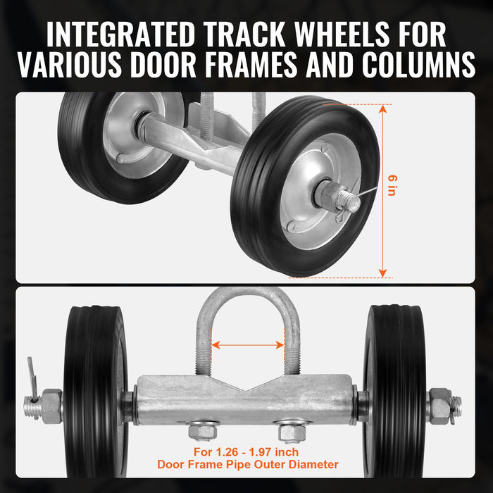 VEVOR Sliding Gate Kit 6â€?Heavy Duty Rolling Hardware for Door 600 lbs Load