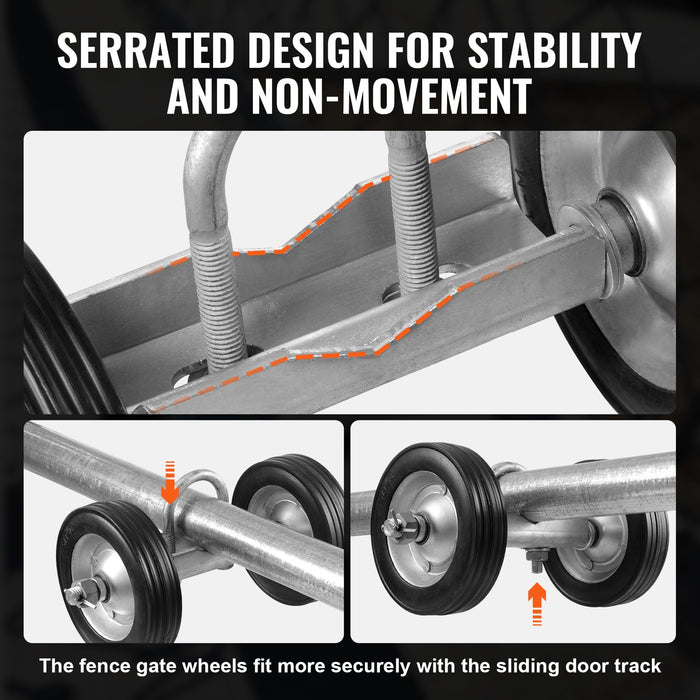 VEVOR Sliding Gate Kit 6â€?Heavy Duty Rolling Hardware for Door 600 lbs Load