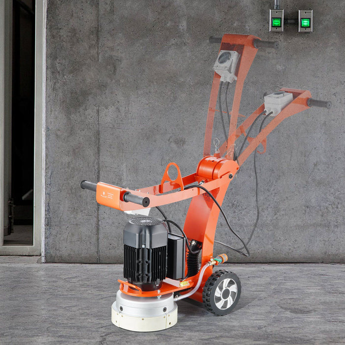 Electric Concrete Floor Grinder 10" Walk-Behind Grinder 3.0HP Concrete Floor Polisher, 2200W Grinding Machine, 1430RPM Upgrade Brushless Motor Surfacing Grinder for Granite/Marble/Stones