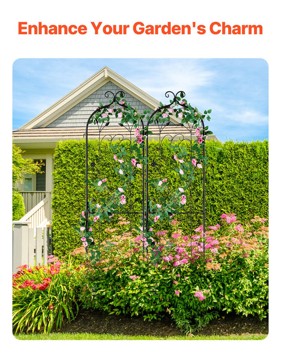 VEVOR 2 Packs Metal Garden Trellis for Climbing Plant Support 60x15 in Rustproof