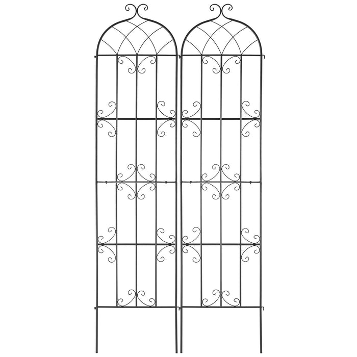 VEVOR 2 Packs Metal Garden Trellis for Climbing Plant Support 87x20 in Rustproof