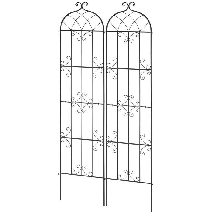 VEVOR 2 Packs Metal Garden Trellis for Climbing Plant Support 87x20 in Rustproof