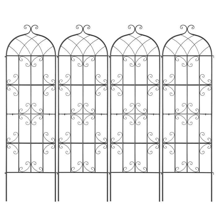 VEVOR 4 Packs Metal Garden Trellis for Climbing Plant Support 71x20 in Rustproof