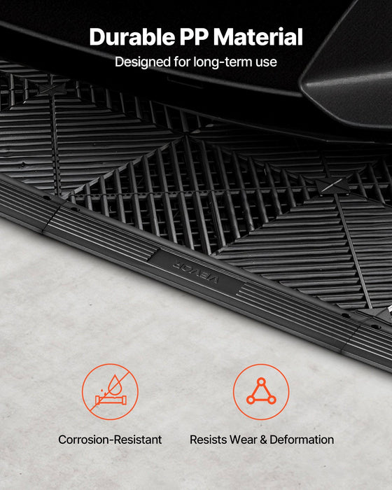 Transition Edge Kit, 11-Piece, Durable Straight Garage Floor Edging, PP Material, Easy Installation, Edge Protection for Wet Area Restaurant Pool, Only Compatible with Drainage Mats, Black