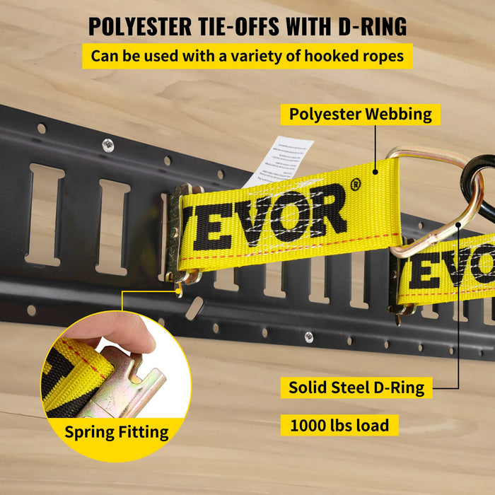VEVOR E Track Tie Down Rail Kit 30PCs 1.52m E Track Rails Enclosed Cargo Trailer