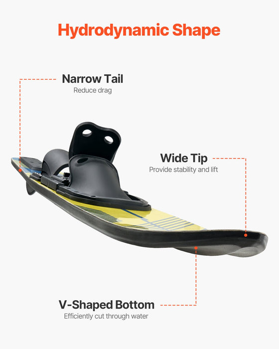 VEVOR 150 cm Water Skis Combo Adults Water Skis with X-7 Adjustable Bindings
