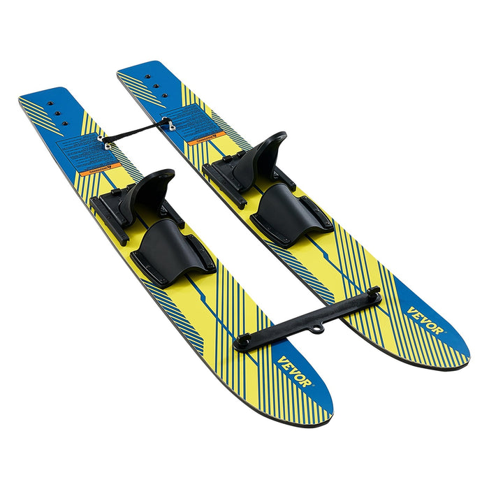 VEVOR Water Skis 116.8 cm / 46 inch, Water Ski Trainers with X-7 Adjustable Bindings, Double-Handle Rope & Removable Stabilizing Bar, Training Waterskis Combo for Youth Up to 136 kg