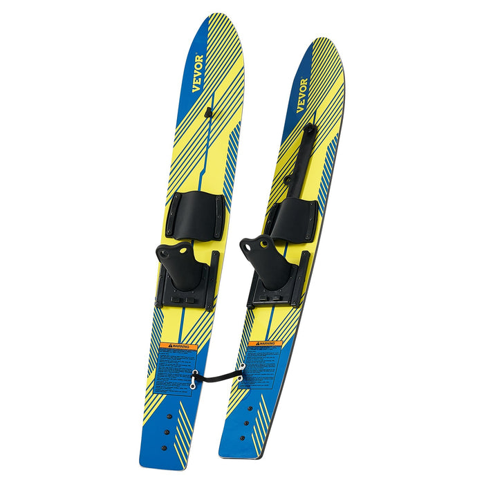 VEVOR Water Skis 116.8 cm / 46 inch, Water Ski Trainers with X-7 Adjustable Bindings, Double-Handle Rope & Removable Stabilizing Bar, Training Waterskis Combo for Youth Up to 136 kg