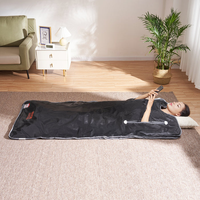 VEVOR Sauna Blanket for Detoxification, Portable Far Infrared Sauna for Home, Oxford Sauna Bag w/ Arm Holes & Carbon Fiber Heating, 1-6 Level Adjustable Temp, 5-60 Minutes Timer, 1800x800mm