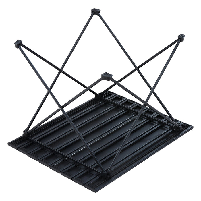 VEVOR Folding Camping Table, Outdoor Portable Side Tables, Lightweight Fold Up Table, Aluminum Alloy Ultra Compact Work Table with Carry Bag, For Cooking, Beach, Picnic, Travel, 22.2x15.9 inch, Black