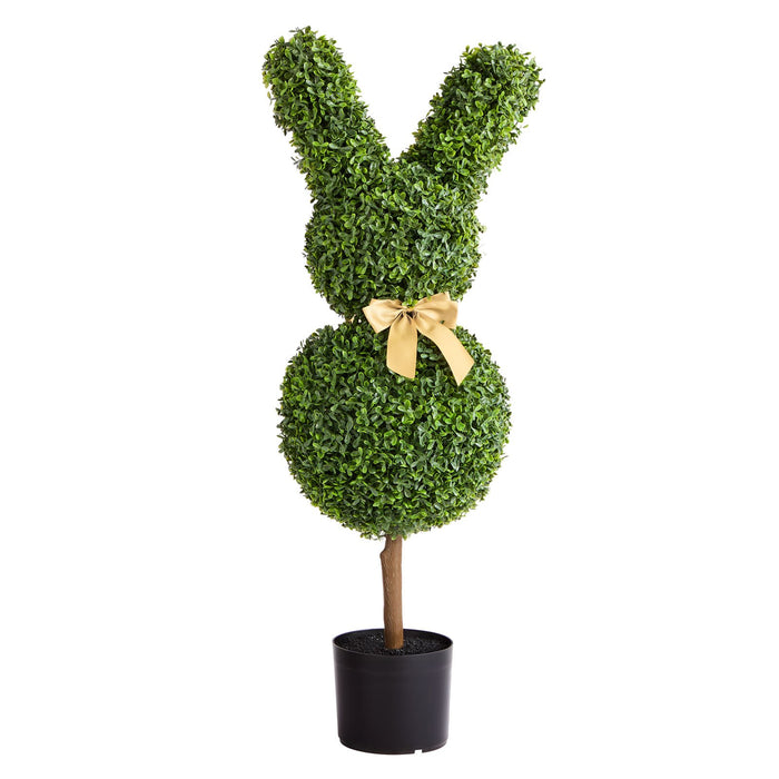 VEVOR Artificial Topiary Bunny-Shape Boxwood Ball, 2 Set 914mm Faux Boxwood Plant Balls, Fake Silk Tree Look Real, Easy Assembly for Decor Front Porch Outdoor Patio Garden Balcony Backyard Indoor