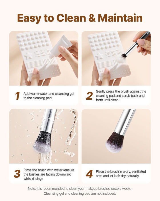 VEVOR 34-Piece Makeup Brush Set, Professional Brushes Kit for Foundation Blending Eyeshadow Concealer Blush - with Soft Bristles, Ergonomic Wood Handle, Travel-Friendly Case Included