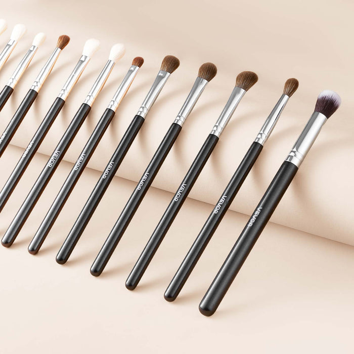 VEVOR 34-Piece Makeup Brush Set, Professional Brushes Kit for Foundation Blending Eyeshadow Concealer Blush - with Soft Bristles, Ergonomic Wood Handle, Travel-Friendly Case Included