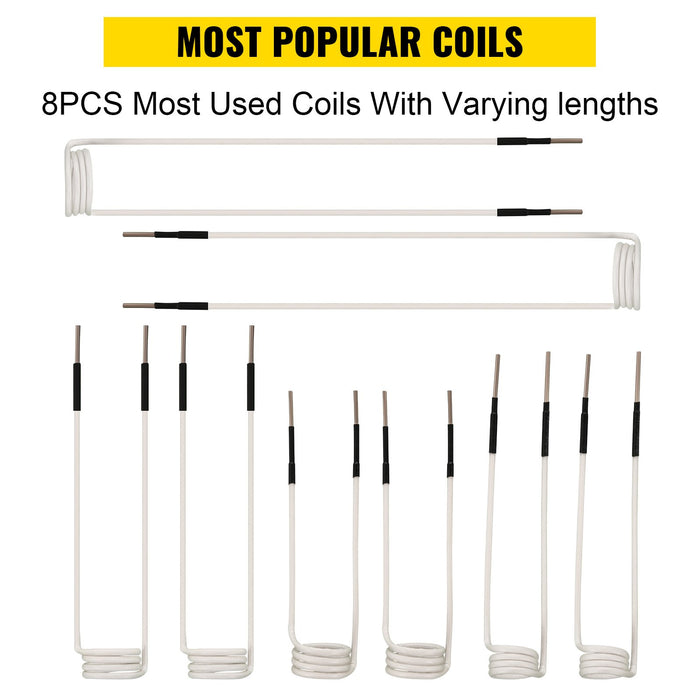 VEVOR Induction Heater Coil Kit Induction Coils 8PCS For Removing Rusty Bolts