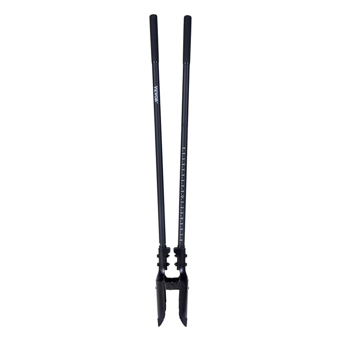 VEVOR Post Hole Digger, Heavy Duty Post Hole Digger with Fiberglass Handle, Manual Hole Digger with Scale Markings and Metal Blade, Post Hole Digger Tool for Digging Gardening and Outdoors, 1460 mm
