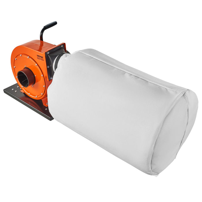 VEVOR Dust Collector, 1HP 460 CFM Air Flow, Rolling Dust Collector with 80L Large Dust Collection Bag, 2.5 Micron Bag Filtration, Industrial Workshop Mobile Wood Dust Container with Handle and Wheels