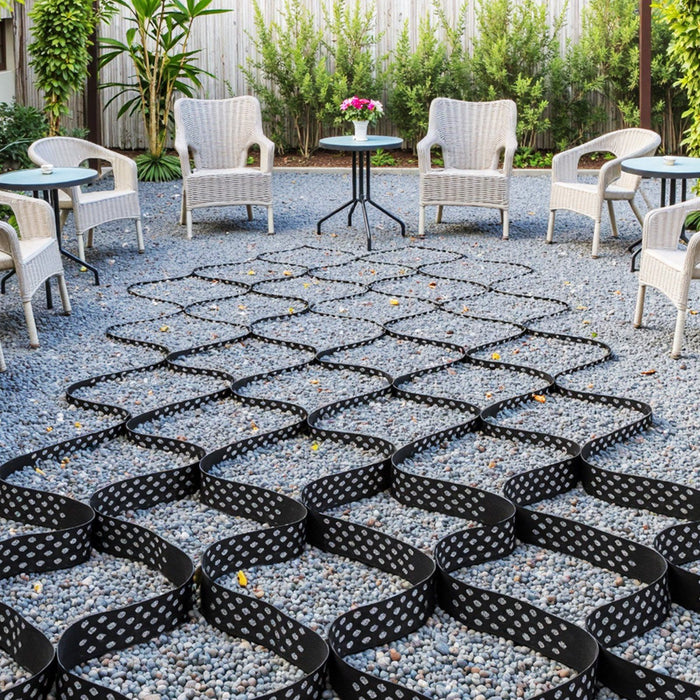 Gravel Grid, 75mm Depth, 5.2 x 2.7m, 853kg Per Sq ft Grass Ground Retainer, Permeable Geo Grids Driveway Stabilization, for Garden, Patio, Walkway, RV Parking Slopes