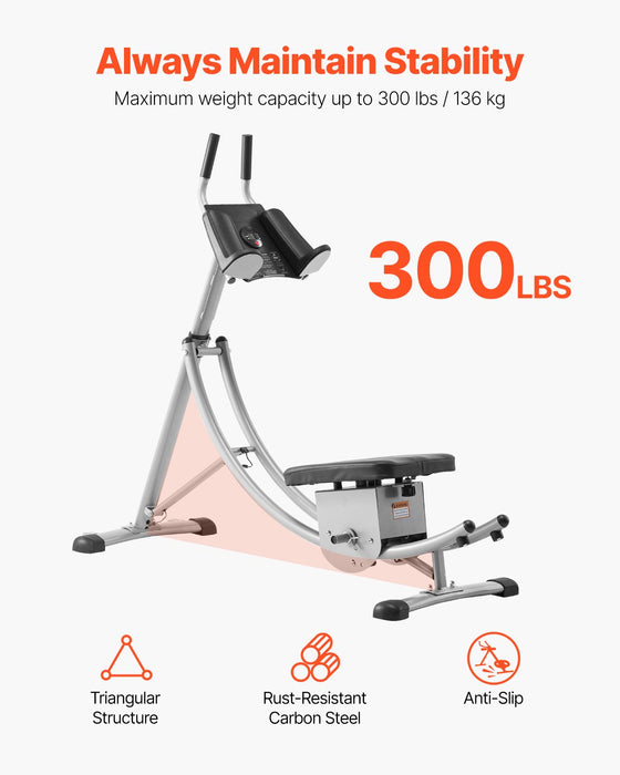 VEVOR AB Workout Machine Equipment Home Gym Core Abdominal Trainers Adjustable