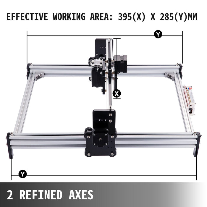 VEVOR CNC 3040 15000MW CNC Machine 395(X) x 285(Y)Mm Effective Working Area 3040 CNC Router Machine GRBL Control CNC Laser Engraver Machine with 2 Axis Milling Router