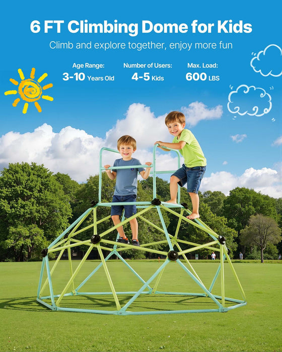 Climbing Dome, 183cm Geometric Dome Climber for Kids, 270kg Loading Indoor/Outdoor Jungle Gym Playground, Easy-Assembly Backyard Climbing Play Equipment for Boys Girls 3 to 10 Years Old