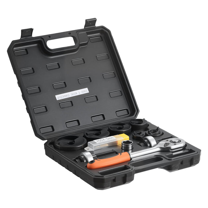 VEVOR Knockout Punch Set, 12.7 to 50.8mm SLUG-Buster Ratchet Knockout Set, Ratchet Wrench Knockouts Punch Sets for Aluminum, Mild steel, Fiberglass, Plastics, 6 Die Sizes, 40Cr Steel Ko Tool Kit