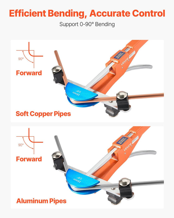 Tubing Bender Kit, 6 mm to 22 mm, Compact Ratcheting Tube Pipe Bender, Ratchet Hand Bending Tool, with 7 Color Aluminium Alloy Dies, HVAC Tools, for Copper HVAC Air Conditioning Refrigeration