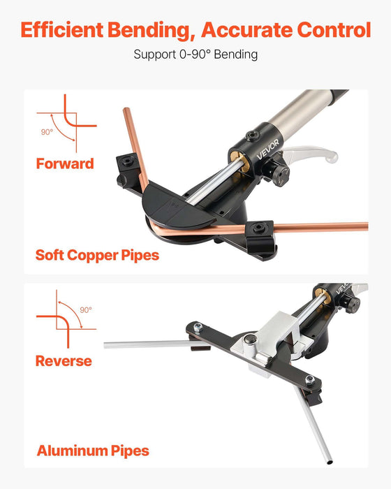 Hydraulic Tubing Bender Kit, 6 mm to 22 mm, Copper Tube Pipe Bender, Forward/Reverse HVAC Bending Tool Set, with 7 Aluminium Alloy Dies, for HVAC Air Conditioning Refrigeration Automotive Repair