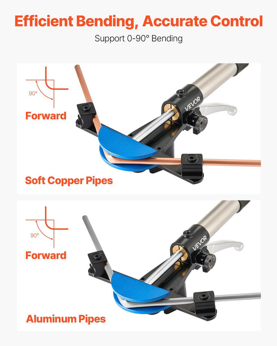 Hydraulic Tubing Bender Kit, 6 mm to 22 mm, Copper Tube Pipe Bender, HVAC Bending Tool Set, 90° Bend, with 7 Color Aluminium Alloy Dies, for HVAC Air Conditioning Refrigeration Automotive Repair