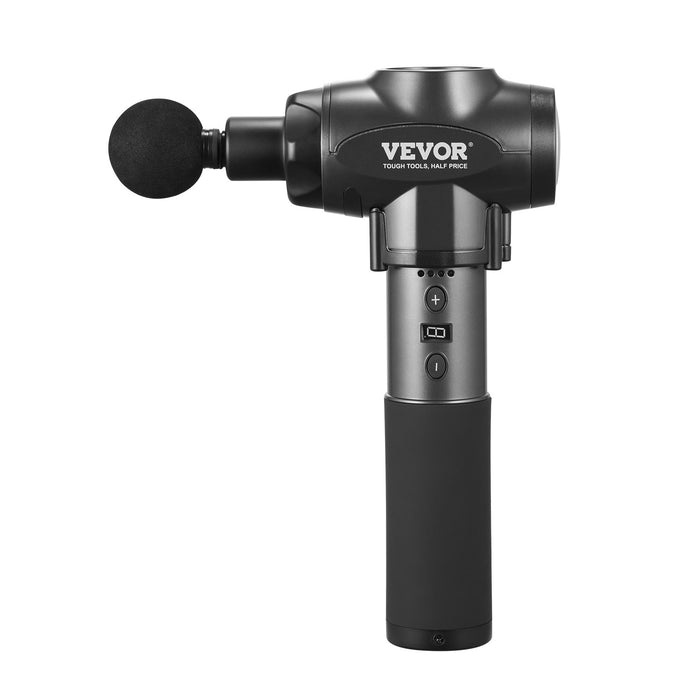 VEVOR Massage Gun Deep Tissue, Percussion Muscle Massager for Athletes - with 9 Speed Levels & 6 Massage Heads, 24V 2500mAh Batteries, Handheld Electric Massage Gun for Pain Relief, Muscle Relaxation