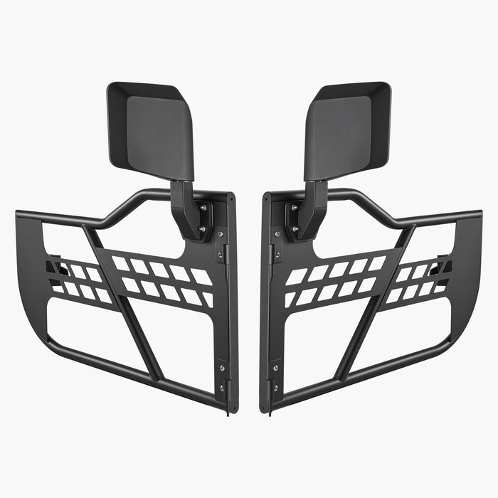 VEVOR Jeep Tube Doors, 2-Door, Hunting Style Jeep Tubular Door with Heavy-Duty Hinges & OE Latch, Jeep Doors with Rear View Mirrors, Fit for 2018-2024 Jeep Wrangler JL & 2020-2024 Jeep Gladiator JT