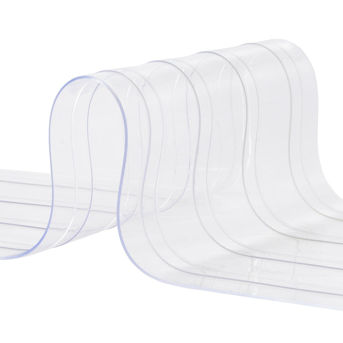 VEVOR Strip Curtain, 164' Length x 8" Width x 0.08" Thickness, Clear Ribbed PVC Curtain Strip Door Bulk Roll, Plastic Door Strips for Doorways of Supermarket, Garage, Warehouse, Barn, Pet Animal House
