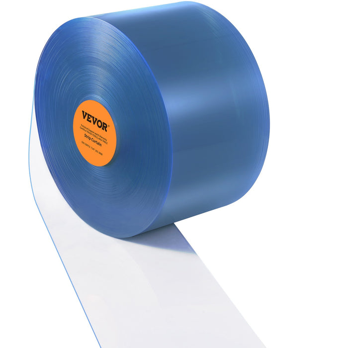 VEVOR Strip Curtain, 5000 cm Length x 20 cm Width x 2 mm Thickness, Clear PVC Smooth Curtain Strip Door Bulk Roll, Plastic Door Strips for Doorways of Supermarket, Garage, Warehouse, Barn, Pet House
