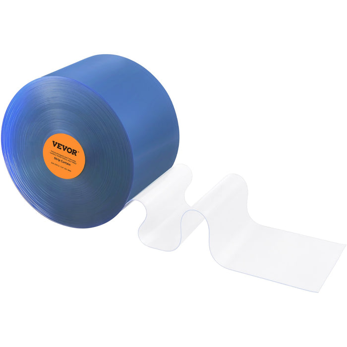 VEVOR Strip Curtain, 5000 cm Length x 20 cm Width x 2 mm Thickness, Clear PVC Smooth Curtain Strip Door Bulk Roll, Plastic Door Strips for Doorways of Supermarket, Garage, Warehouse, Barn, Pet House