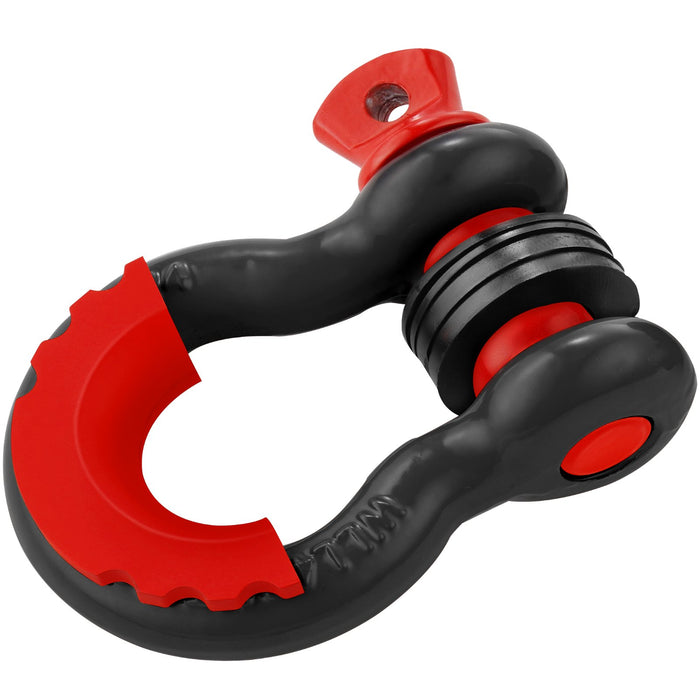 VEVOR D-Ring Shackle, 2 Pack 19.05 mm Alloy Steel Shackles 28.5 Ton Break Strength with 22 mm Screw Pin, Isolators & Washers Kit, Heavy Duty Off Road Vehicle Recovery Shackle for Jeep Truck, Black
