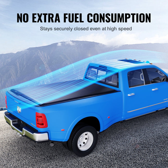 VEVOR Truck Bed Cover, Roll Up Truck Bed Tonneau Cover, Compatible with 2002-2018 Dodge Ram 1500, 2003-2024 2500 3500, 2019-2024 Classic, for 6.4 x 5.5 ft Bed, Soft PVC material, Roll Up Tonneau Cover