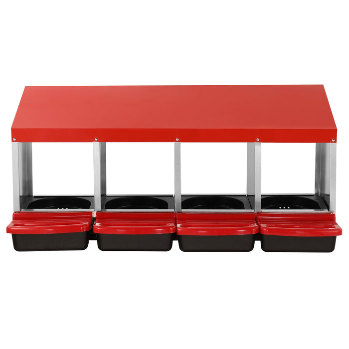 VEVOR 4-Compartment Chicken Nest Box Metal Box with Inclined Nesting Boxes
