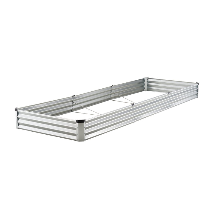 VEVOR Metal Raised Garden Bed, 12 x 4 x 1 ft Outdoor Galvanized Planter Box, with Open Bottom, Large Planter Raised Bed for Gardening Vegetables, Flowers, Herbs, and Succulent Plants, Silver