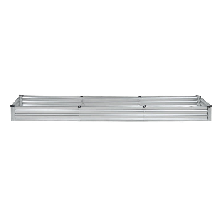 VEVOR Metal Raised Garden Bed, 12 x 4 x 1 ft Outdoor Galvanized Planter Box, with Open Bottom, Large Planter Raised Bed for Gardening Vegetables, Flowers, Herbs, and Succulent Plants, Silver
