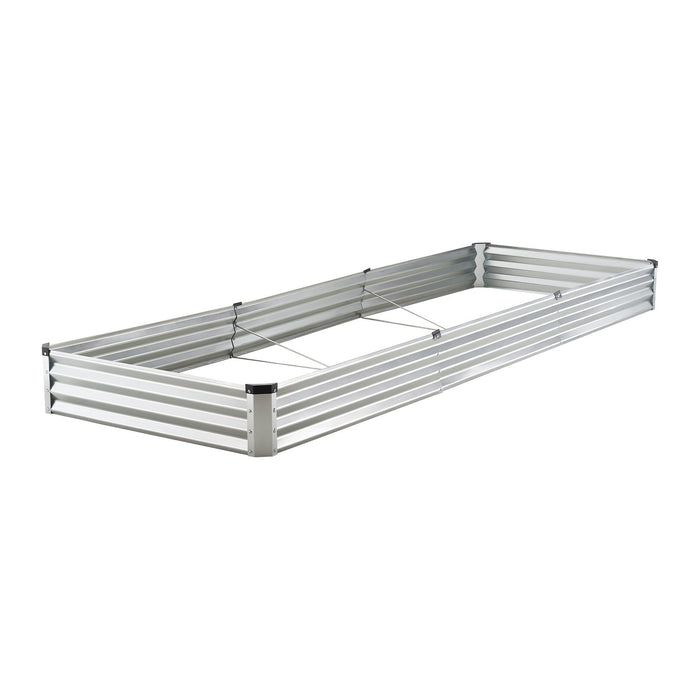 VEVOR Metal Raised Garden Bed, 12 x 4 x 1 ft Outdoor Galvanized Planter Box, with Open Bottom, Large Planter Raised Bed for Gardening Vegetables, Flowers, Herbs, and Succulent Plants, Silver