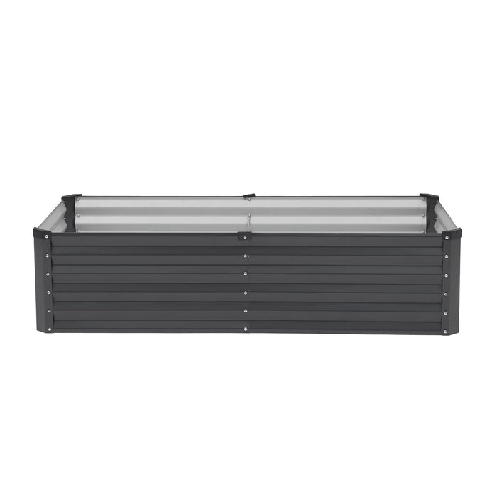 VEVOR Metal Raised Garden Bed, 6 x 3 x 1.5 ft Outdoor Galvanized Planter Box, with Open Bottom, Large Planter Raised Bed for Gardening Vegetables, Flowers, Herbs, and Succulent Plants, Dark Gray