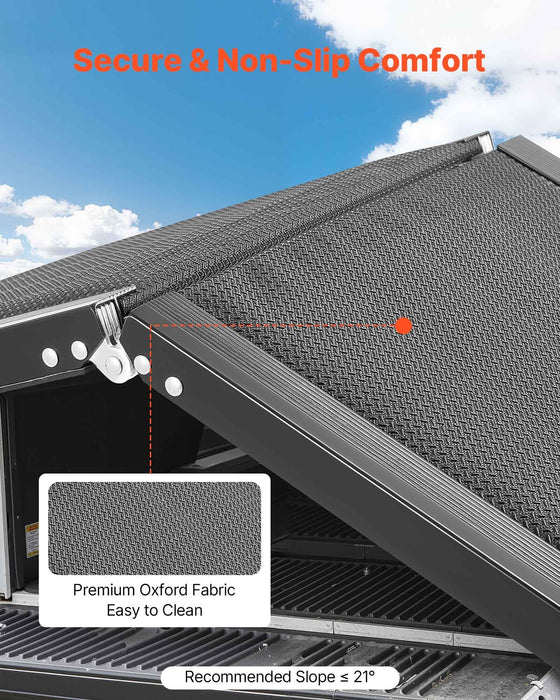 Dog Ramp for Cars, 1600 × 432 mm, Folding Pet Ramps for Medium & Large Dogs up to 113 kg, Pet Stair Ramp with Non-Slip Oxford Fabric Surface, Portable Outdoor Dog Car Ramps for SUV & Truck