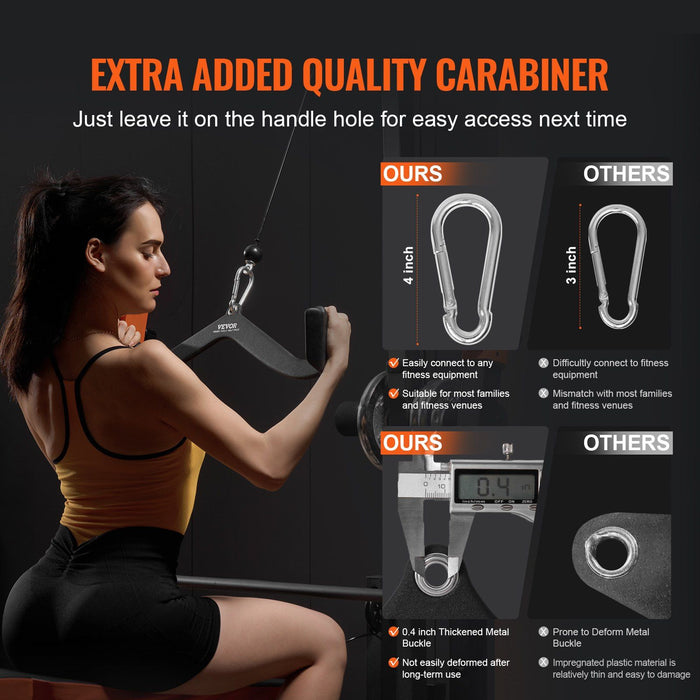 LAT Pulldown Attachments, Cable Machine Rowing T-bar V-bar 7 Set, Tricep Pull Down Bar, Back Strength Training Rubber Coated Handle Grip, Bicep Curl Tricep Lat Pulldown Bar for Home Gym Fitness