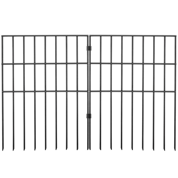 VEVOR Garden Fence, No Dig Fence 44(H)x33(L)cm Animal Barrier Fence, Underground Decorative Garden Fencing with 3.81 cm Spike Spacing, Metal Dog Fence for the Yard and Outdoor Patio, 28 Pack