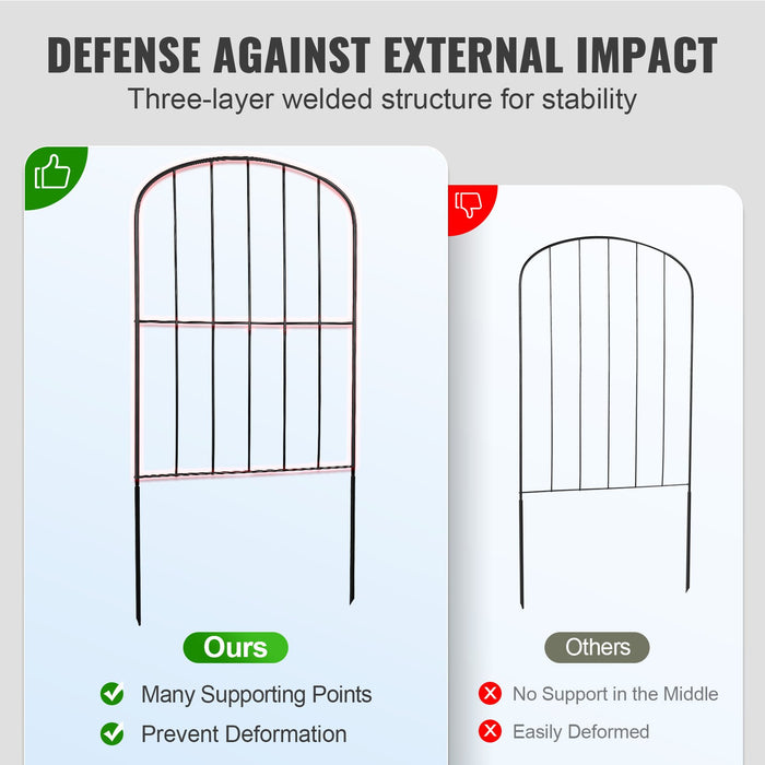 VEVOR Garden Fence, No Dig Fence 61 x 33 cm Animal Barrier Fence, Underground Decorative Garden Fencing with 5.08 cm Spike Spacing, Metal Dog Fence for the Yard and Outdoor Patio, 28 Pack