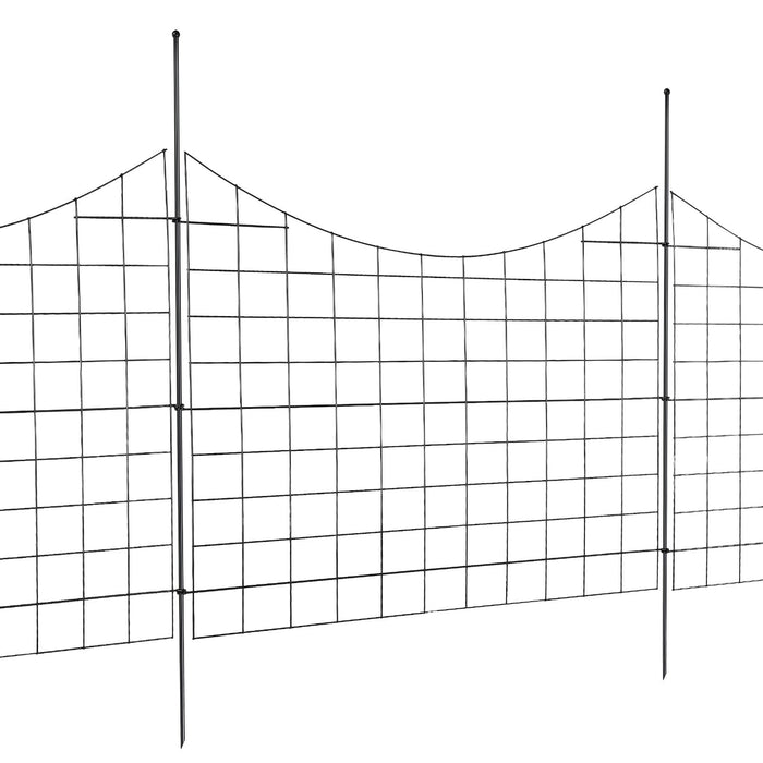 VEVOR Garden Fence, 75×93 cm Animal Barrier Fence, Underground Decorative Garden Fencing with 6.38 cm Spike Spacing, Metal Dog Fence for the Yard and Outdoor Patio, 5 Pack