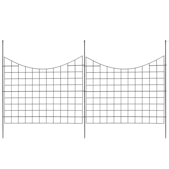 VEVOR Garden Fence, 75×93 cm Animal Barrier Fence, Underground Decorative Garden Fencing with 6.38 cm Spike Spacing, Metal Dog Fence for the Yard and Outdoor Patio, 5 Pack