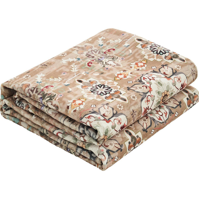 Area Rug, 2438.4 x 3048 mm Large Washable Rug, Non-Slip & Tear-Resistant Soft Carpet, Pet & Child Friendly Vintage Area Rugs, Indoor Mat for Bedroom, Living Room, Kids Room, Office, Brown Green