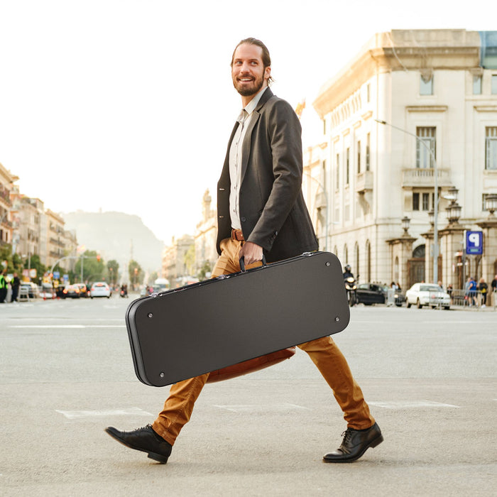 VEVOR Electric Guitar Hard Case, 1095 mm Rectangular Guitar Hard Case, With Lock Latch Keys Handle, PVC Padding Soft Lining Water-Resistant Hard Shell Guitar Cases, for 990 mm Electric Guitars, Black